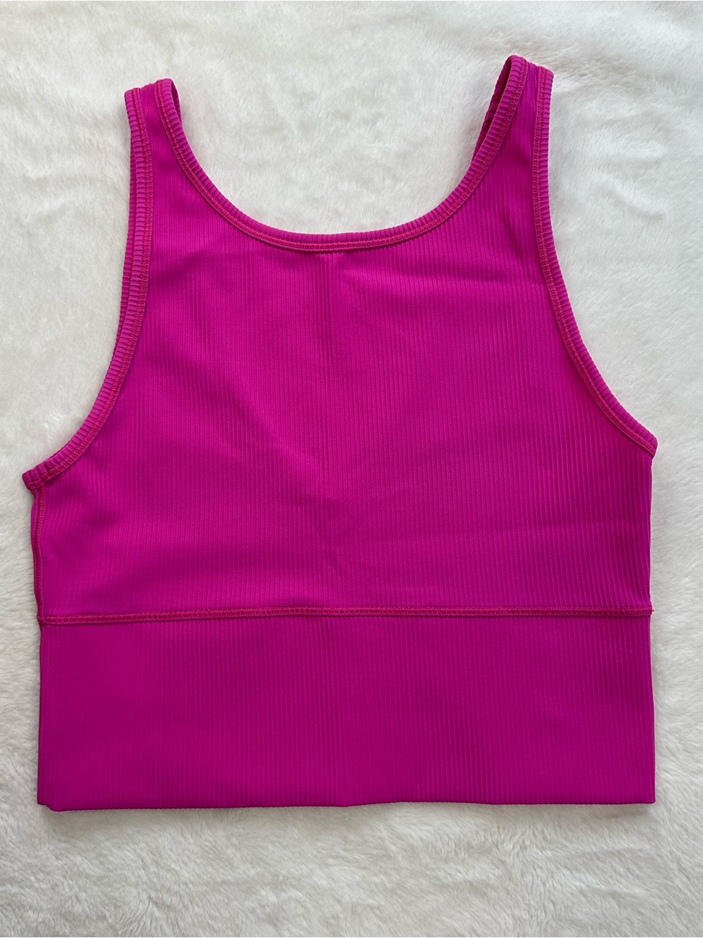 Lululemon Power Pivot Tank Top Rib Bright Pink Size 4 - Like New!